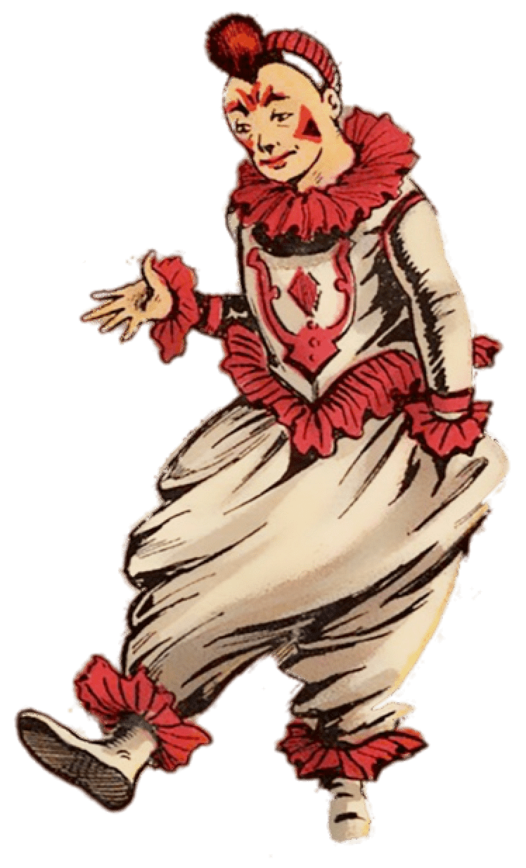 Vintage Retro Clown Walking