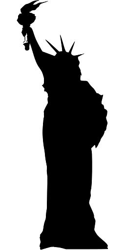 New York Silhouette of Statue of Liberty