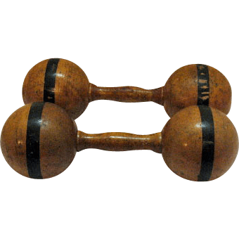 Old Wooden Dumbbells