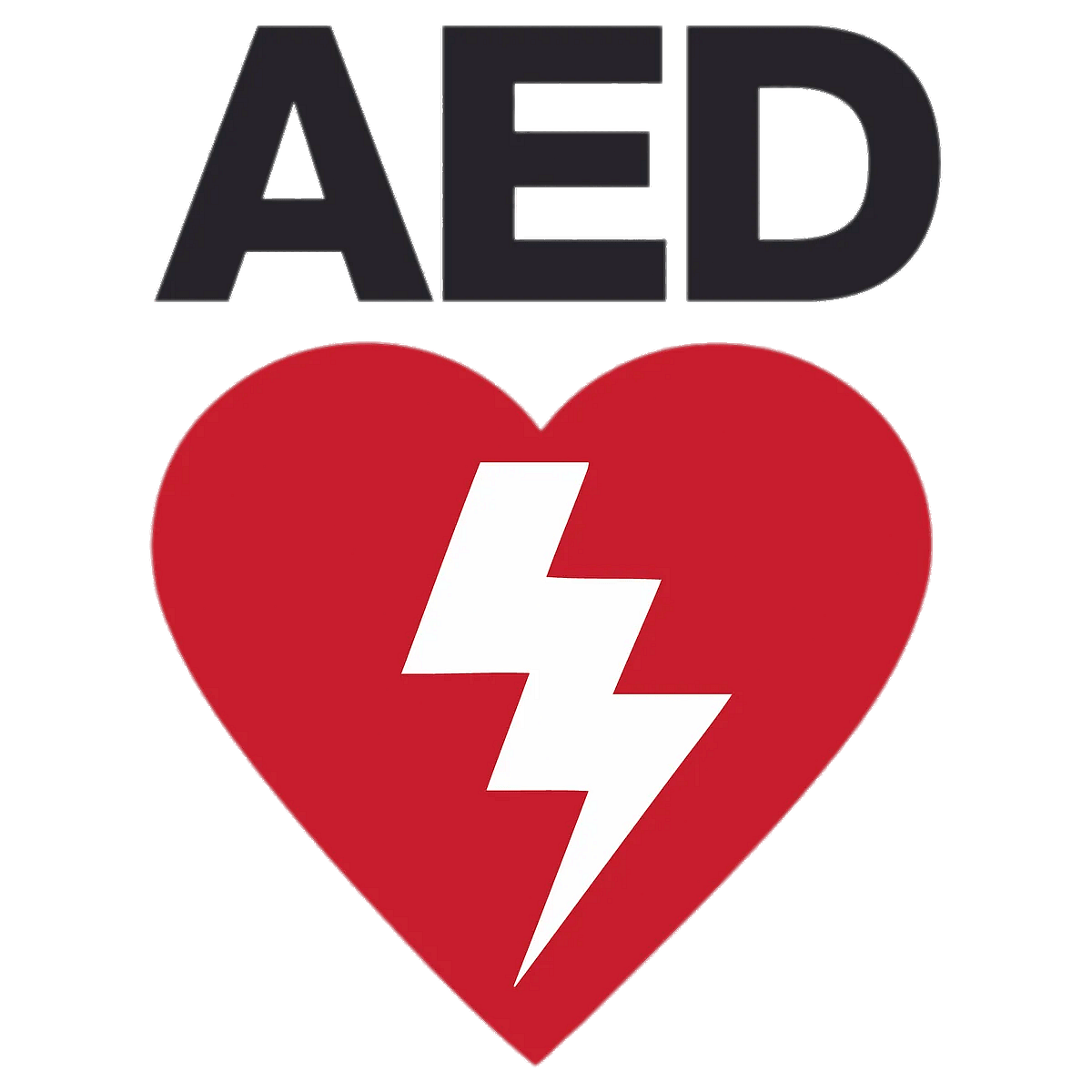 AED Black and Red Sign