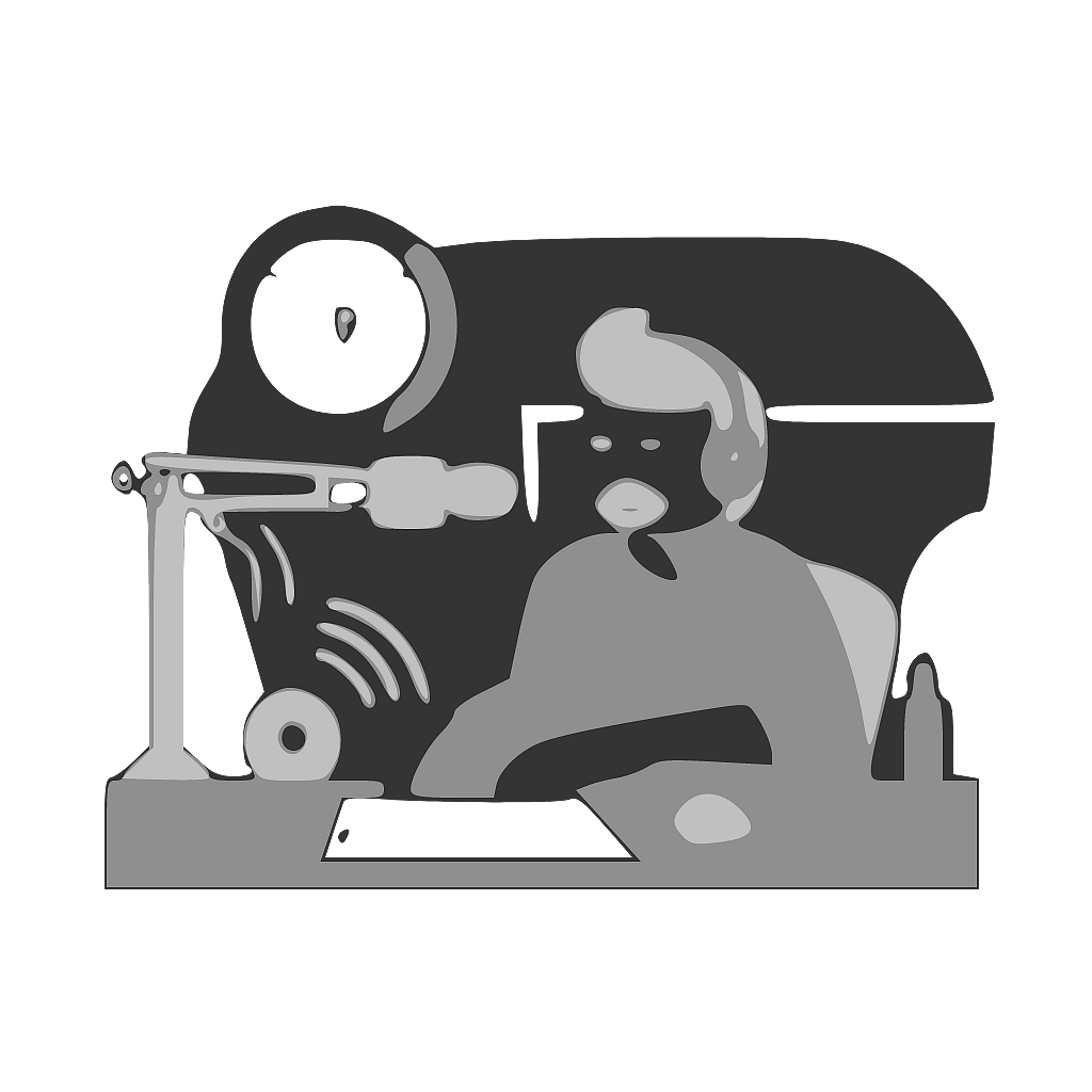 a radio dj with a vintage microphone