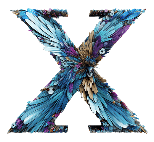 Bird X Twitter Logo Concept Feathers