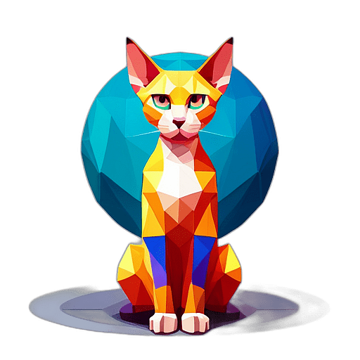 Oriental Cat, Children'S Cartoon Animation Style - Full Body, Single View, No Shadow