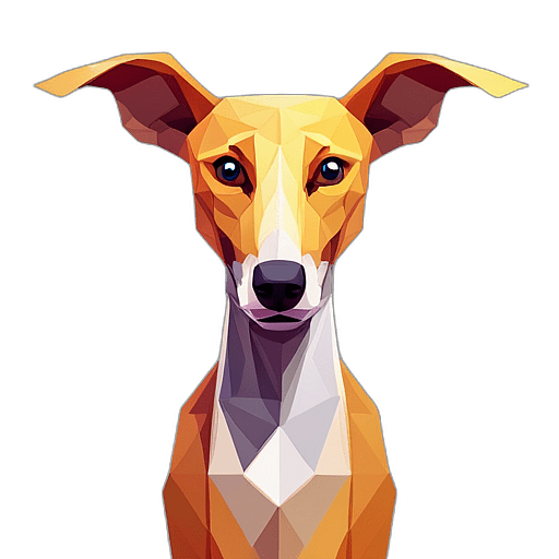 Whippet, Children'S Cartoon Animation Style - Full Body, Single View, No Shadow
