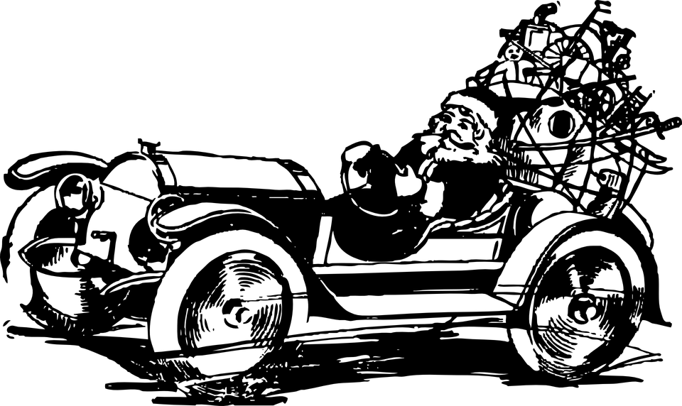 Santa Claus Car Clipart