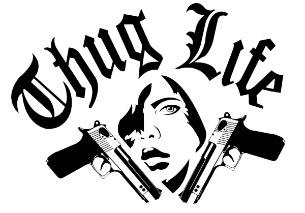 Thug Life Logo Guns